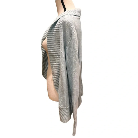 Talbots Womens Blue Open Front Cardigan Sweater M Lambswool Blend Cozy Layering - Picture 8 of 11